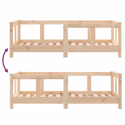 vidaXL Kids Bed Frame Wooden Bed Base Bedstead for Children Solid Wood Pine - brown, 70 x 140 cm - Additional view 6