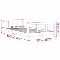 vidaXL Kids Bed Frame Wooden Bed Base Bedstead for Children Solid Wood Pine - brown, 90 x 190 cm - Additional view 8