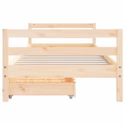 vidaXL Kids Bed Frame Wooden Bed Base Bedstead with Drawers Solid Wood Pine - brown, 80 x 200 cm - Additional view 4