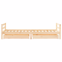 vidaXL Kids Bed Frame Wooden Bed Base Bedstead with Drawers Solid Wood Pine - brown, 80 x 200 cm - Additional view 5