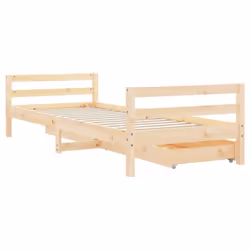 vidaXL Kids Bed Frame Wooden Bed Base Bedstead with Drawers Solid Wood Pine - brown, 80 x 200 cm - Additional view 6