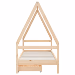 vidaXL Kids Bed Frame with Drawers Bed Base Children's Bed Solid Wood Pine - brown, 90 x 200 cm - Additional view 4