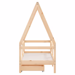 vidaXL Kids Bed Frame with Drawers Bed Base Children's Bed Solid Wood Pine - brown, 70 x 140 cm - Additional view 4