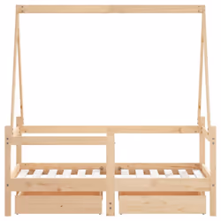 vidaXL Kids Bed Frame with Drawers Bed Base Children's Bed Solid Wood Pine - brown, 70 x 140 cm - Additional view 5
