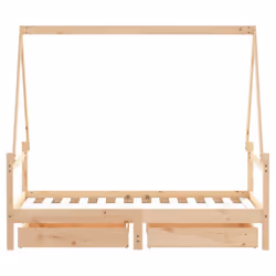 vidaXL Kids Bed Frame with Drawers Bed Base Children's Bed Solid Wood Pine - brown, 80 x 160 cm - Additional view 5