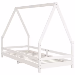 vidaXL Kids Bed Frame Bedstead Mattress Foundation 90x200 cm Solid Wood Pine - white, 80 x 200 cm - Additional view 5