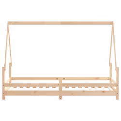 vidaXL Kids Bed Frame Bedstead Mattress Foundation 90x200 cm Solid Wood Pine - brown, 90 x 200 cm - Additional view 4