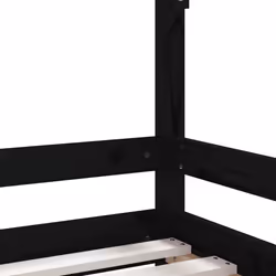 vidaXL Kids Bed Frame Bedstead Mattress Foundation 90x200 cm Solid Wood Pine - black, 80 x 160 cm - Additional view 5