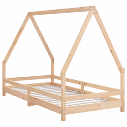 vidaXL Kids Bed Frame Bedstead Mattress Foundation 90x200 cm Solid Wood Pine - brown, 90 x 190 cm