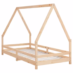 vidaXL Kids Bed Frame Bedstead Mattress Foundation 90x200 cm Solid Wood Pine - brown, 90 x 190 cm - Additional view 5