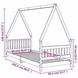 VidaXL 834508 kids bed White Wood - Additional view 8