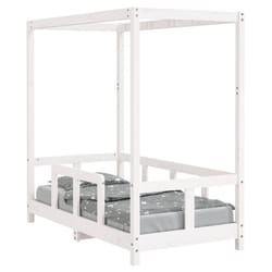 vidaXL Kids Bed Frame Bedstead Mattress Foundation 90x200 cm Solid Wood Pine - white, 70 x 140 cm