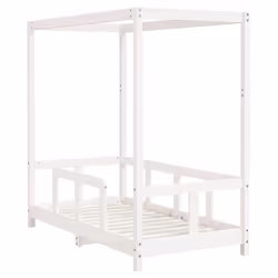 vidaXL Kids Bed Frame Bedstead Mattress Foundation 90x200 cm Solid Wood Pine - white, 70 x 140 cm