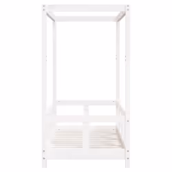 vidaXL Kids Bed Frame Bedstead Mattress Foundation 90x200 cm Solid Wood Pine - white, 70 x 140 cm - Additional view 4