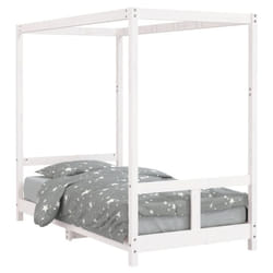 vidaXL Kids Bed Frame Bedstead Mattress Foundation 90x200 cm Solid Wood Pine - white, 80 x 160 cm
