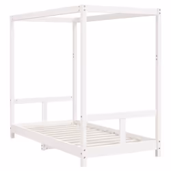 vidaXL Kids Bed Frame Bedstead Mattress Foundation 90x200 cm Solid Wood Pine - white, 80 x 160 cm