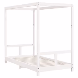 vidaXL Kids Bed Frame Bedstead Mattress Foundation 90x200 cm Solid Wood Pine - white, 80 x 160 cm - Additional view 5
