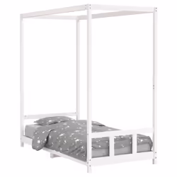 vidaXL Kids Bed Frame Bedstead Mattress Foundation 90x200 cm Solid Wood Pine - white, 90 x 190 cm