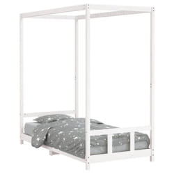 vidaXL Kids Bed Frame Bedstead Mattress Foundation 90x200 cm Solid Wood Pine - white, 90 x 190 cm