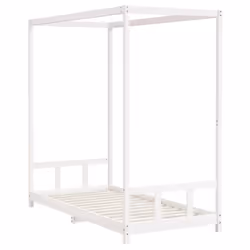 vidaXL Kids Bed Frame Bedstead Mattress Foundation 90x200 cm Solid Wood Pine - white, 90 x 190 cm