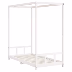 vidaXL Kids Bed Frame Bedstead Mattress Foundation 90x200 cm Solid Wood Pine - white, 90 x 190 cm - Additional view 5