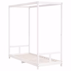 vidaXL Kids Bed Frame Bedstead Mattress Foundation 90x200 cm Solid Wood Pine - white, 80 x 200 cm