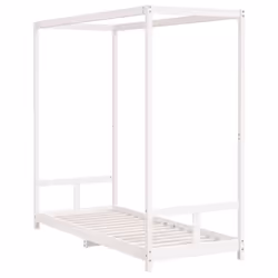 vidaXL Kids Bed Frame Bedstead Mattress Foundation 90x200 cm Solid Wood Pine - white, 80 x 200 cm - Additional view 5