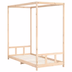 vidaXL Kids Bed Frame Bedstead Mattress Foundation 90x200 cm Solid Wood Pine - brown, 90 x 200 cm