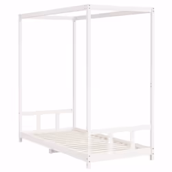 vidaXL Kids Bed Frame Bedstead Mattress Foundation 90x200 cm Solid Wood Pine - white, 90 x 200 cm