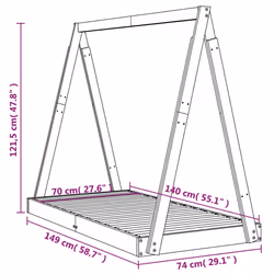 VidaXL 834526 kids bed White Wood - Additional view 8
