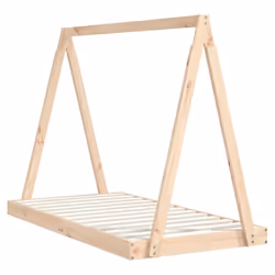 vidaXL Kids Bed Frame Bedstead Wooden Bed Base Black 80x200 cm Solid Wood Pine - brown, 80 x 160 cm