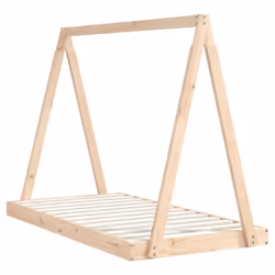 vidaXL Kids Bed Frame Bedstead Wooden Bed Base Black 80x200 cm Solid Wood Pine - brown, 80 x 160 cm - Additional view 5