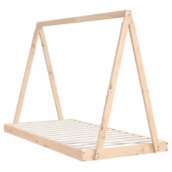 vidaXL Kids Bed Frame Bedstead Wooden Bed Base Black 80x200 cm Solid Wood Pine - brown, 90 x 190 cm