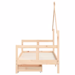 vidaXL Kids Bed Frame Bedstead Bed Base with Drawers 90x190 cm Solid Wood Pine - brown, 80 x 160 cm - Additional view 5