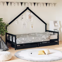 VidaXL 834554 kids bed Black Wood
