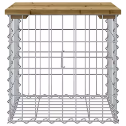 vidaXL Garden Bench Park Outdoor Bench Seat Gabion Design Solid Wood Pine - dark brown, 43 x 44 x 42 / 40 x 40 x 40 cm - Additional view 2