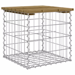 vidaXL Garden Bench Park Outdoor Bench Seat Gabion Design Solid Wood Pine - dark brown, 43 x 44 x 42 / 40 x 40 x 40 cm - Additional view 4