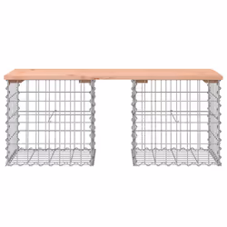 vidaXL Garden Bench Park Outdoor Bench Seat Gabion Design Solid Wood Pine - brown, 103 x 44 x 42 / 40 x 40 x 40 cm - Additional view 2