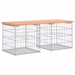 vidaXL Garden Bench Park Outdoor Bench Seat Gabion Design Solid Wood Pine - brown, 103 x 44 x 42 / 40 x 40 x 40 cm - Additional view 4