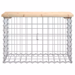 vidaXL Garden Bench Park Outdoor Bench Seat Gabion Design Solid Wood Pine - light brown, 63 x 31,5 x 42 / 60 x 30 x 40 cm - Additional view 2