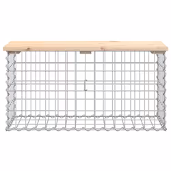 vidaXL Garden Bench Park Outdoor Bench Seat Gabion Design Solid Wood Pine - light brown, 83 x 31,5 x 42 / 80 x 30 x 40 cm - Additional view 2