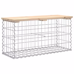vidaXL Garden Bench Park Outdoor Bench Seat Gabion Design Solid Wood Pine - light brown, 83 x 31,5 x 42 / 80 x 30 x 40 cm - Additional view 4