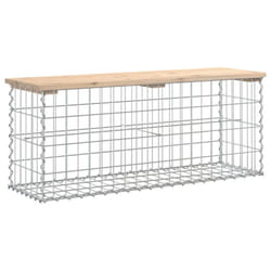 vidaXL Garden Bench Park Outdoor Bench Seat Gabion Design Solid Wood Pine - light brown, 103 x 31,5 x 42 / 100 x 30 x 40 cm
