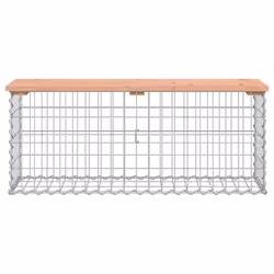 vidaXL Garden Bench Park Outdoor Bench Seat Gabion Design Solid Wood Pine - brown, 103 x 31,5 x 42 / 100 x 30 x 40 cm - Additional view 2