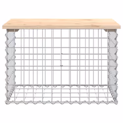 vidaXL Garden Bench Park Outdoor Bench Seat Gabion Design Solid Wood Pine - light brown, 63 x 44 x 42 / 60 x 40 x 40 cm - Additional view 2