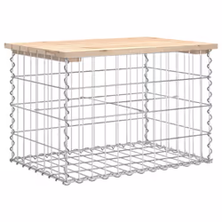 vidaXL Garden Bench Park Outdoor Bench Seat Gabion Design Solid Wood Pine - light brown, 63 x 44 x 42 / 60 x 40 x 40 cm - Additional view 4