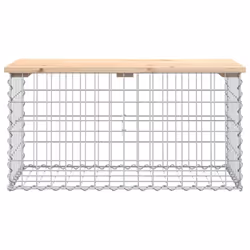 vidaXL Garden Bench Park Outdoor Bench Seat Gabion Design Solid Wood Pine - light brown, 83 x 44 x 42 / 80 x 40 x 40 cm - Additional view 2