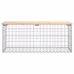 vidaXL Garden Bench Park Outdoor Bench Seat Gabion Design Solid Wood Pine - light brown, 103 x 44 x 42 / 100 x 40 x 40 cm - Additional view 2