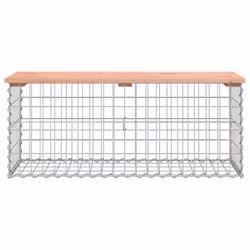 vidaXL Garden Bench Park Outdoor Bench Seat Gabion Design Solid Wood Pine - brown, 103 x 44 x 42 / 100 x 40 x 40 cm - Additional view 2