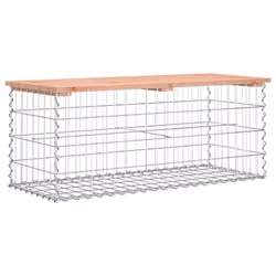 vidaXL Garden Bench Park Outdoor Bench Seat Gabion Design Solid Wood Pine - brown, 103 x 44 x 42 / 100 x 40 x 40 cm - Additional view 4